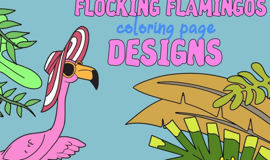 Free Coloring Pages PLR Flocking Flamingo Theme